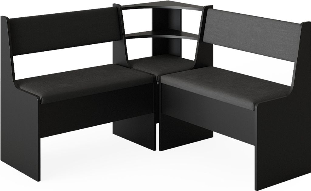 Esszimmer-Eckbank Vicco Roman Schwarz 120 x 120 cm, Model Produktbild 