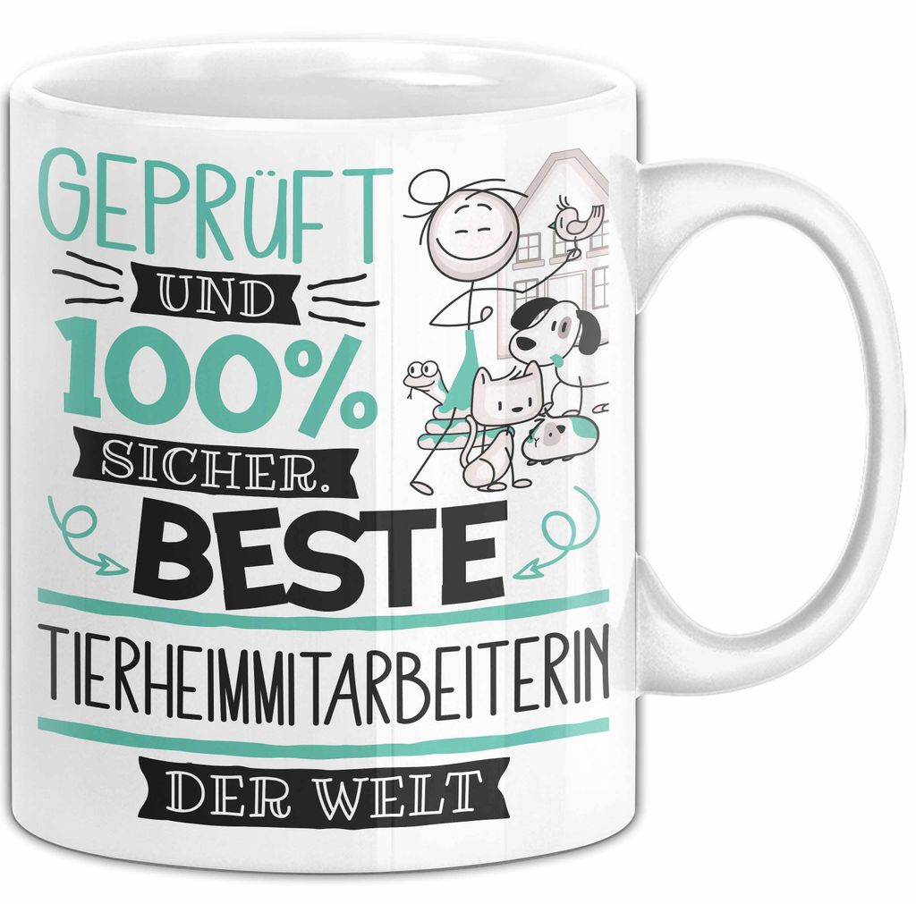 Beste Tierheimmitarbeiterin Der Welt Tasse Geschenk für Eine Tierheimmitarbeiterin Und Sicher Geschenkidee Geburtstag Weihnachten (Weiß)