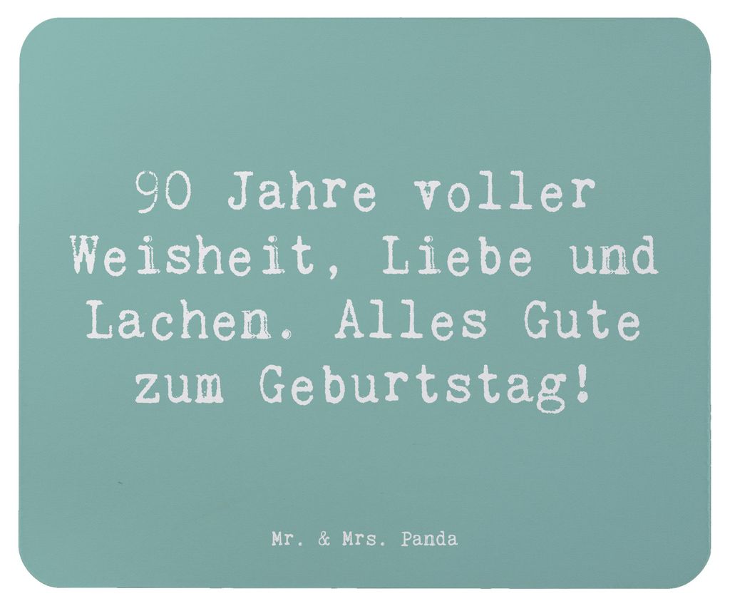 Mr. & Mrs. Panda Mauspad Spruch 90. Geburtstag - Meeresbrise - Geschenk, Mouse Pad, 90 Jahre, Alter, mousematte, Weisheit, Happy Birthday, Besonder...