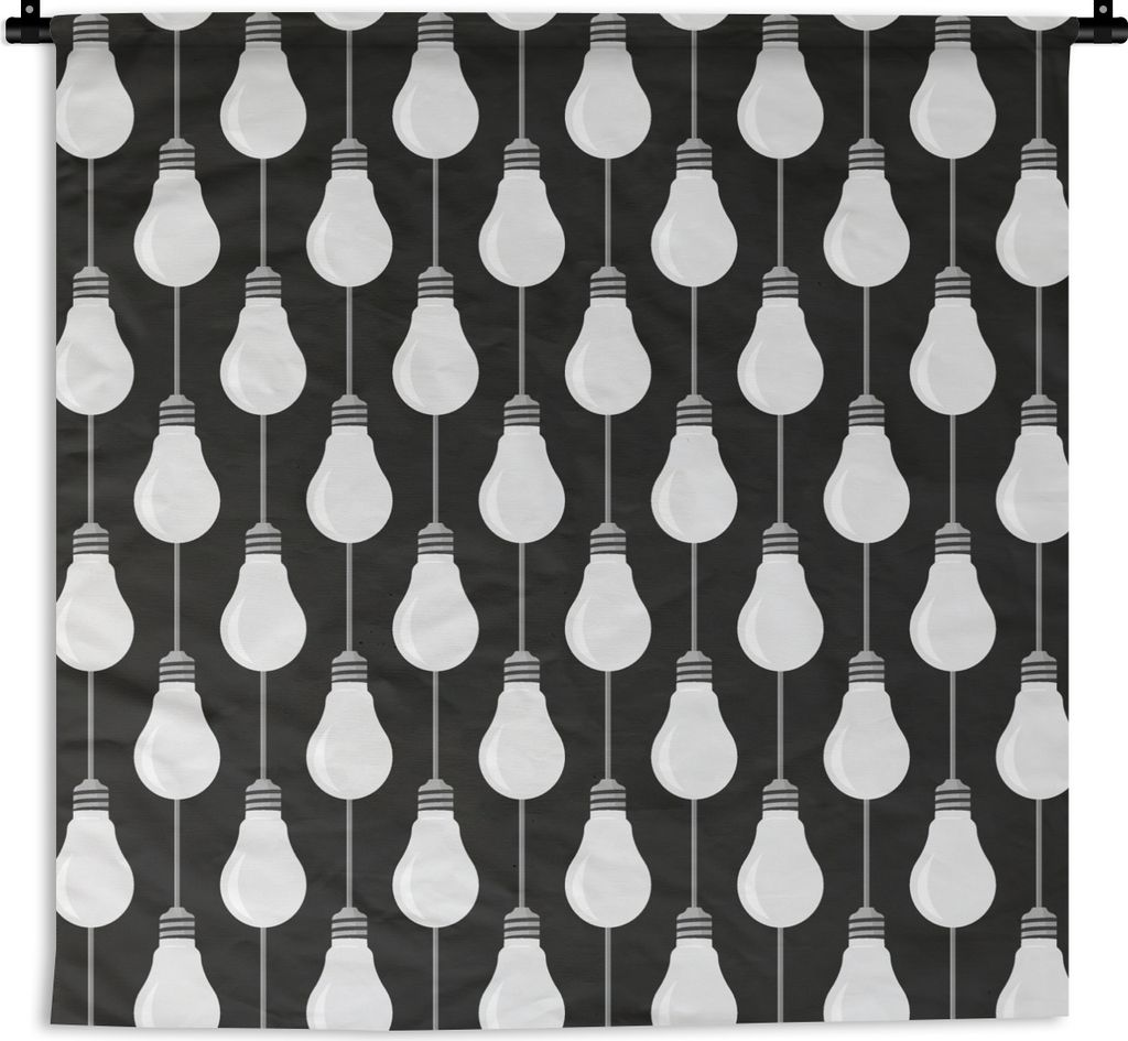 MuchoWow Wandteppich Wandbehang Glühlampen - Licht - Muster 120x120 cm Tapisserie Dekoration Wandtuch - Modern - Baumwollgewebe