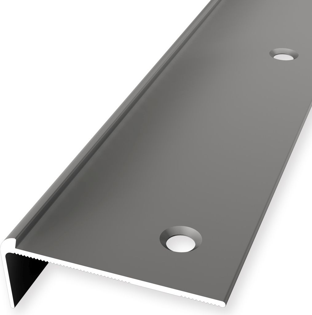 Treppenkantenprofil 18.5 x 48 x 1000 mm Winkelprofil Einfasshöhe 2.5 mm Aluminium hochwertig Versenkt Gebohrt Edelstahl Küberit