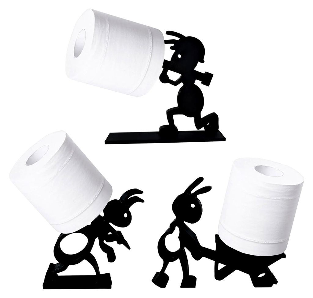 3 Stück Ameisen-Toilettenpapierhalter in Form einer Schubkarre für Badezimmer, Küche und Zuhause