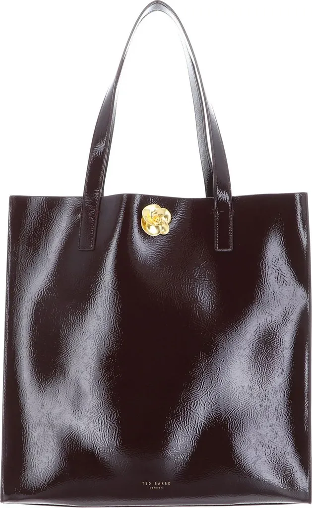 Sac à épaule type cabas bordeaux Rosenni Ted Baker effet froissé chic