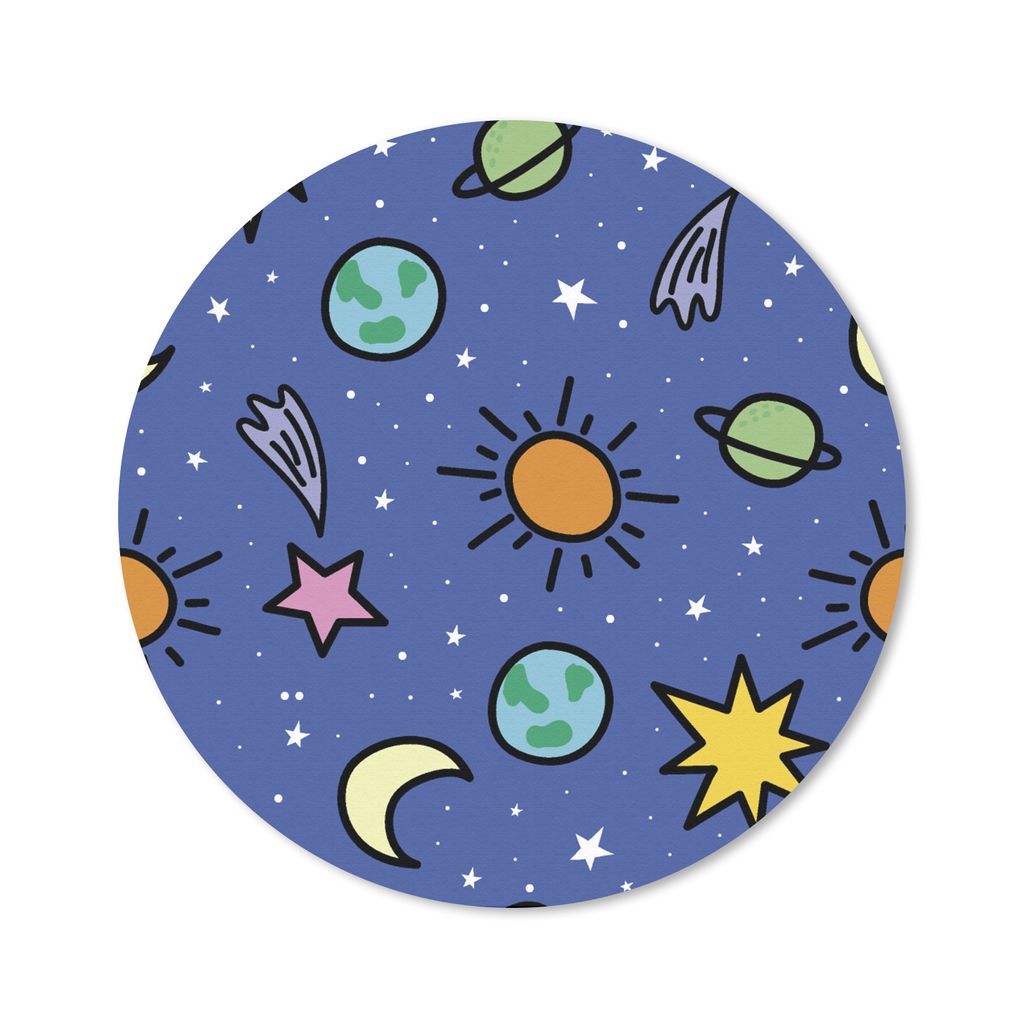MuchoWow Mauspad Mousepad Planeten - Sterne - Design 50x50 cm - Mousepads - Maus Mat - Pad - Mausunterlage - Vinyl