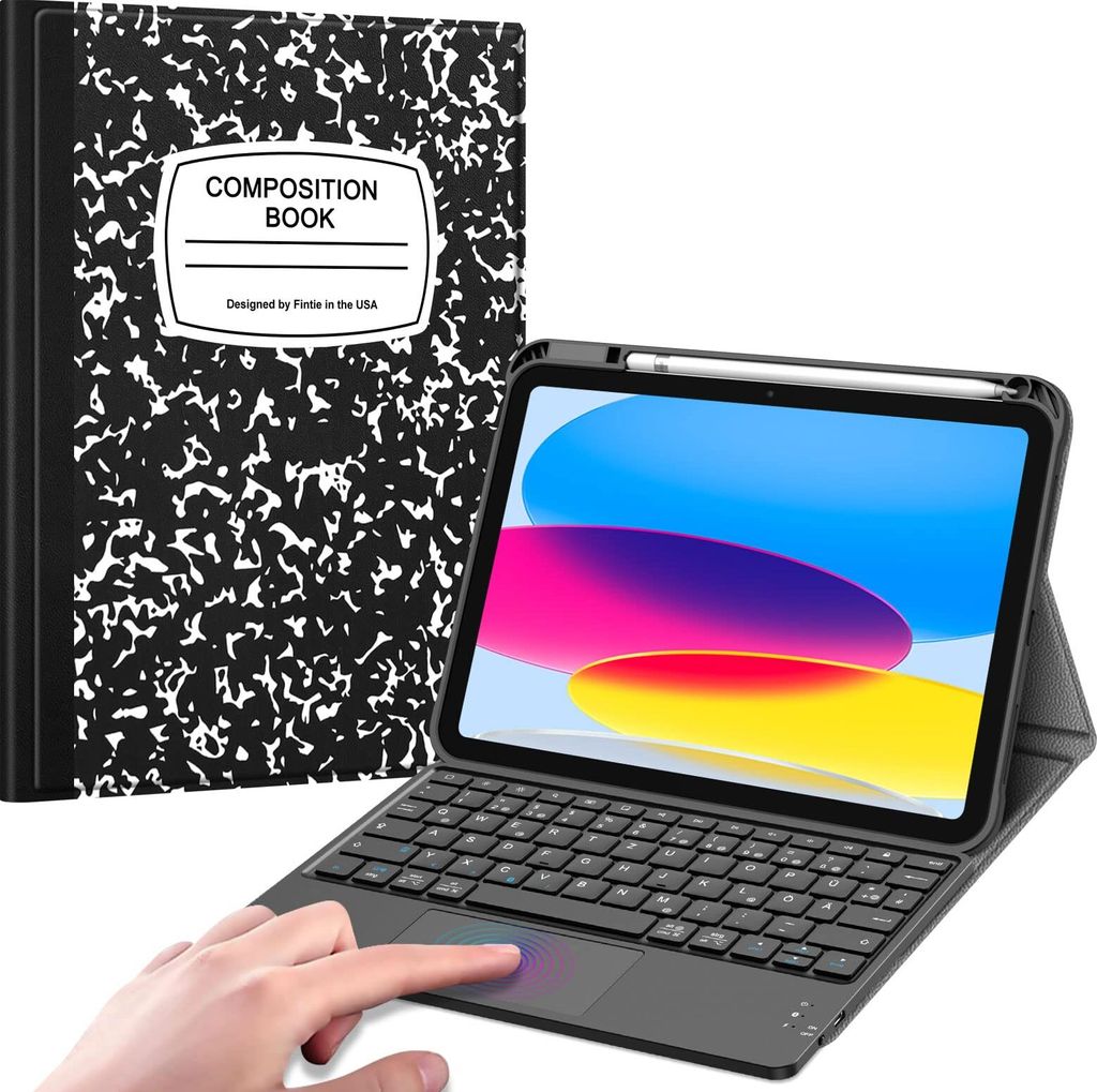 Fintie Tastatur Hülle für iPad 11. Generation 2025 11", iPad 10. Generation 2022 10.9" Schutzhülle mit magnetisch Abnehmbarer Deutscher Tastatur...