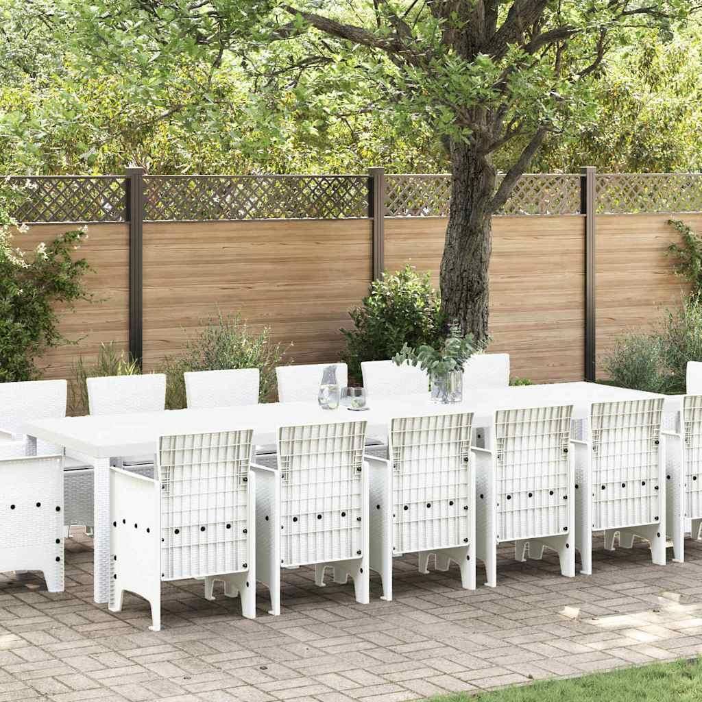 Maison Exclusive - Garten Essgruppe 15 pcs Weiß Polt Rattan