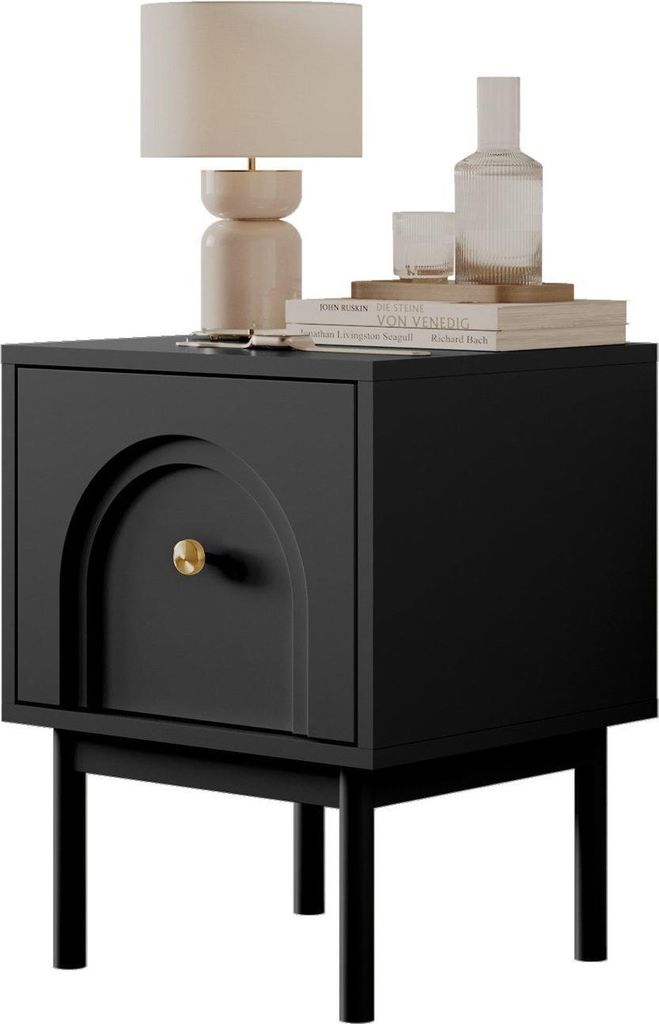YOURHOUSE24 Nachttisch LIBERTY Schwarz