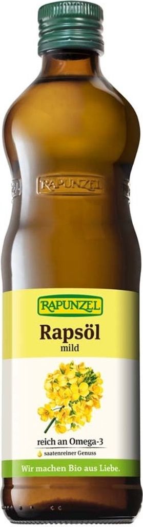 Rapunzel Rapsöl mild 500 ml, Rapsöl, 500 ml, Glasflasche, Produktbild 