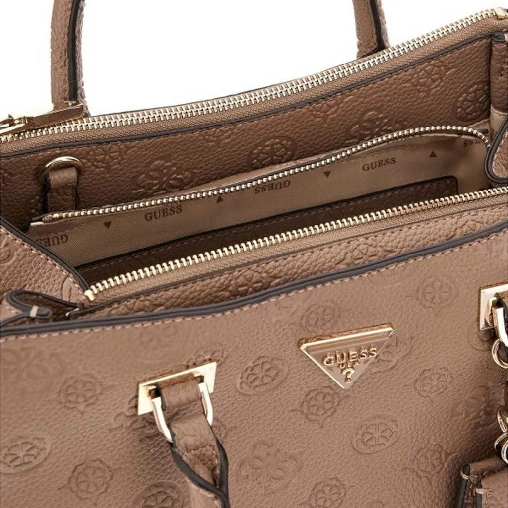 Sac Guess Cresidia II Society Brun Clair - Finition Texturée Premium