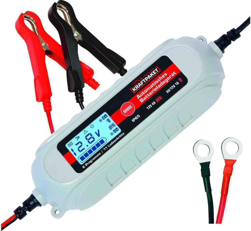 Dino KRAFTPAKET Caricabatterie 4A 6V/12V | Carica e Mantenimento AGM GEL