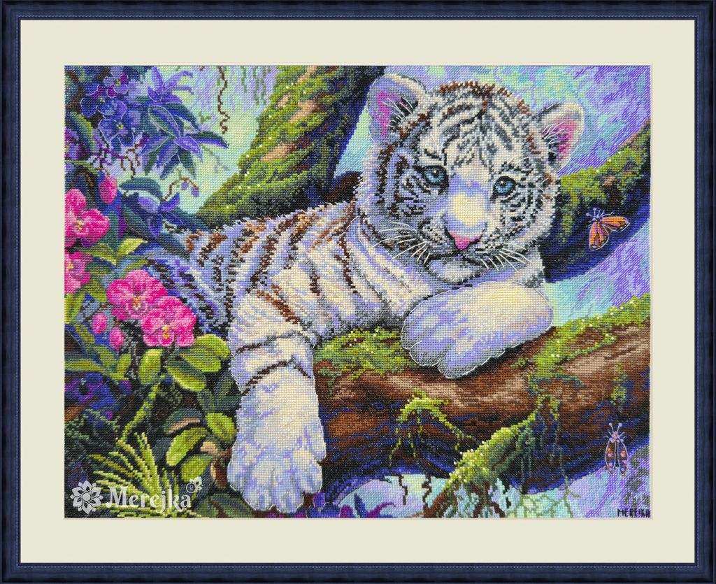 Merejka K-260 White Tiger Kreuzstich Kit Stickpackung