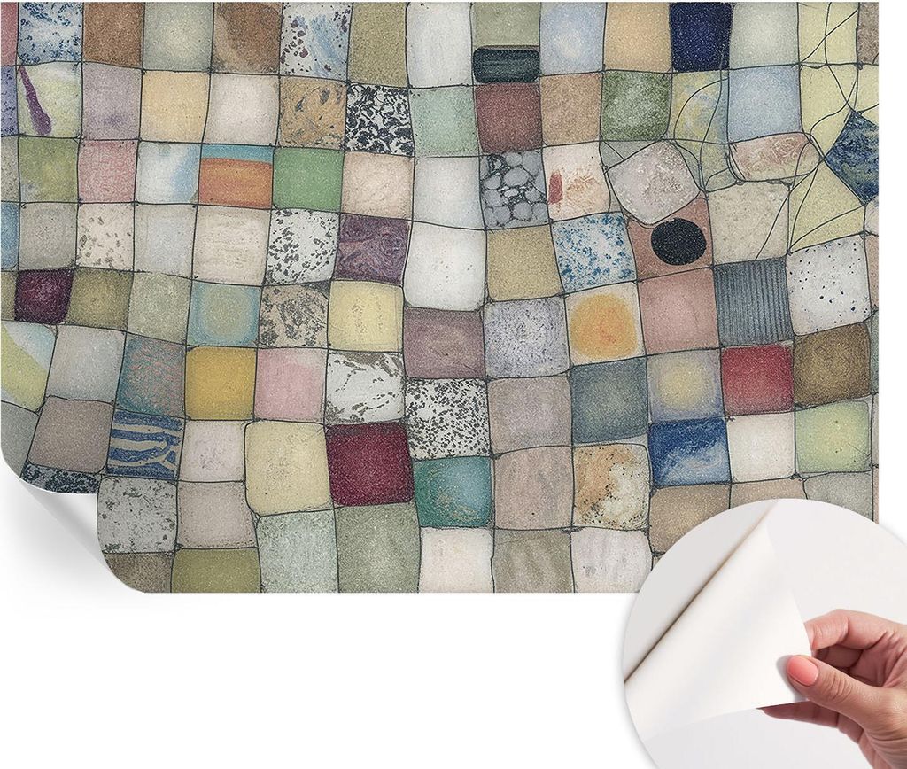 Selbstklebende Wandtapete - Dekorative Tapete für Wohnzimmer - Klebefolie für Wandbilder - Tapetenfolie für Wanddekoration - 104x70 cm - Farbenf...