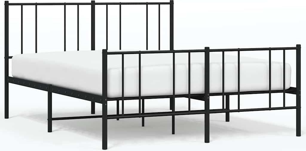 vidaXL Postel s čelem a nohou kovová 140x200 cm Obrázek produktu 
