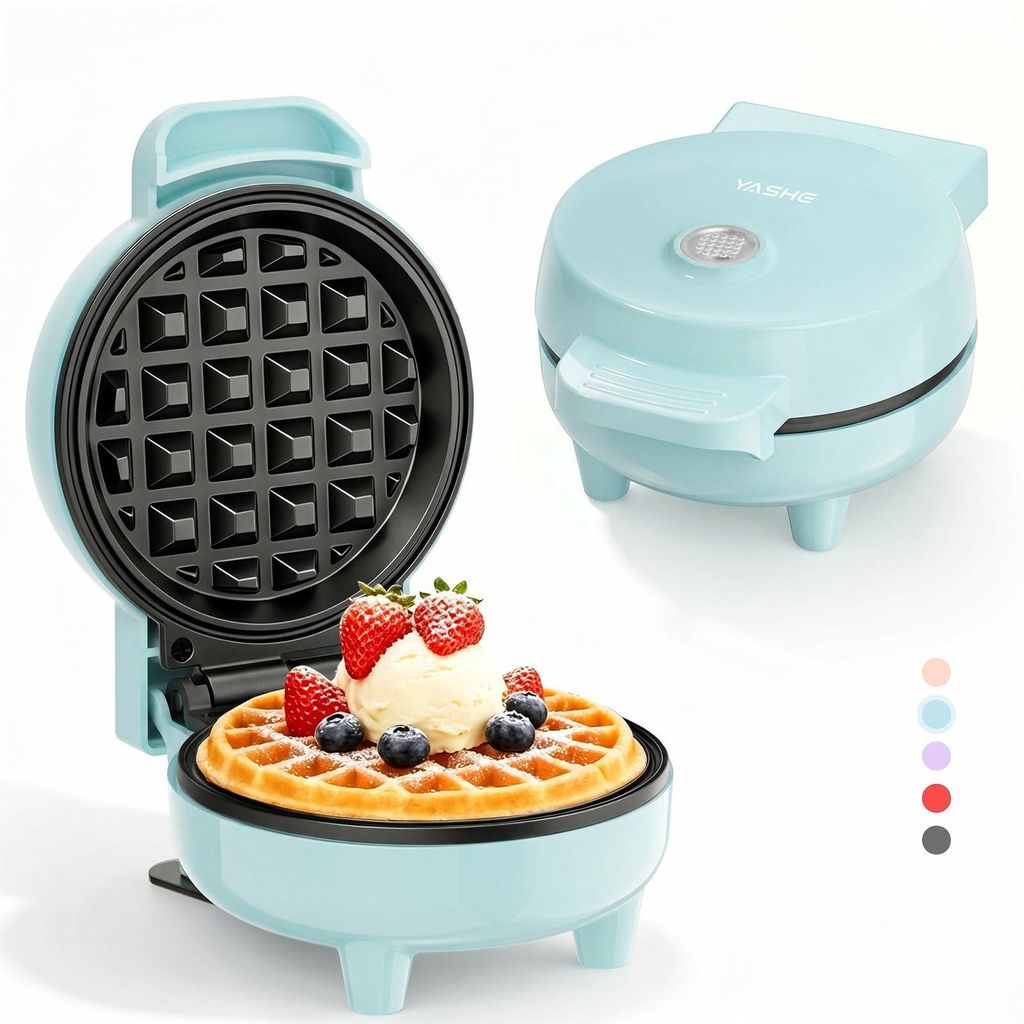 YASHE Mini gaufrier ABW59C, 550 W, plaque 10 cm, Image du produit 