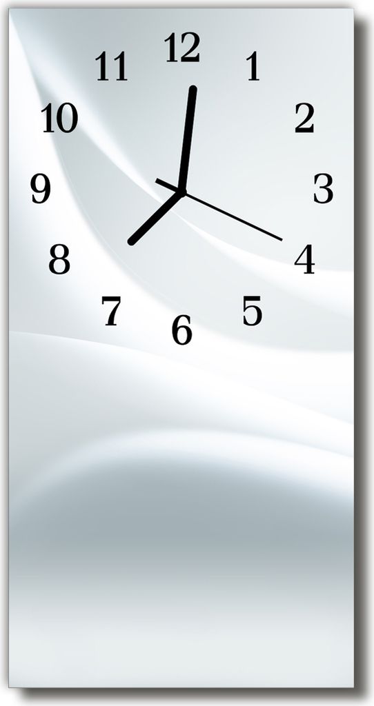 Tulup Glasuhr Wanduhr Küchenuhr Echt-Glas 30x60 Muster Weiß
