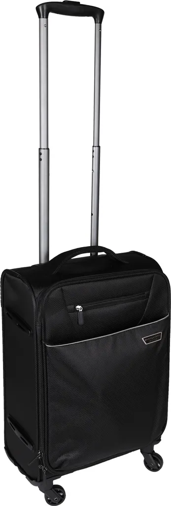Valise cabine souple noire ultralégère 40L à 4 roues motrices