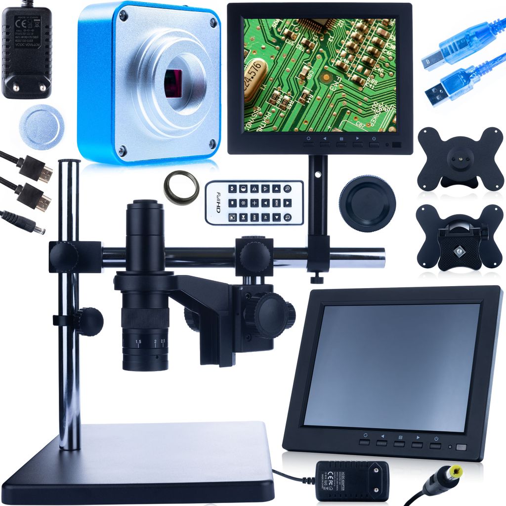 Digitales Mikroskop Rosfix Earth Pro MCEP-0.5X-PZRR + 8" Display + Halterung + Kamera Scorpius