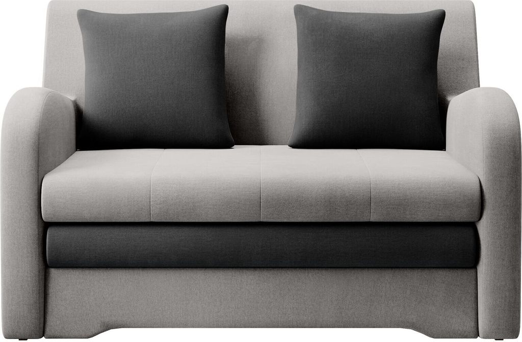 Sofa mit Schlaffunktion und Bettkasten Couch für Wohnzimmer Schlafsofa Sofagarnitur Polstersofa - 130x85x103 cm - AMIRO (Hellgrau + Dunkelgrau - ...