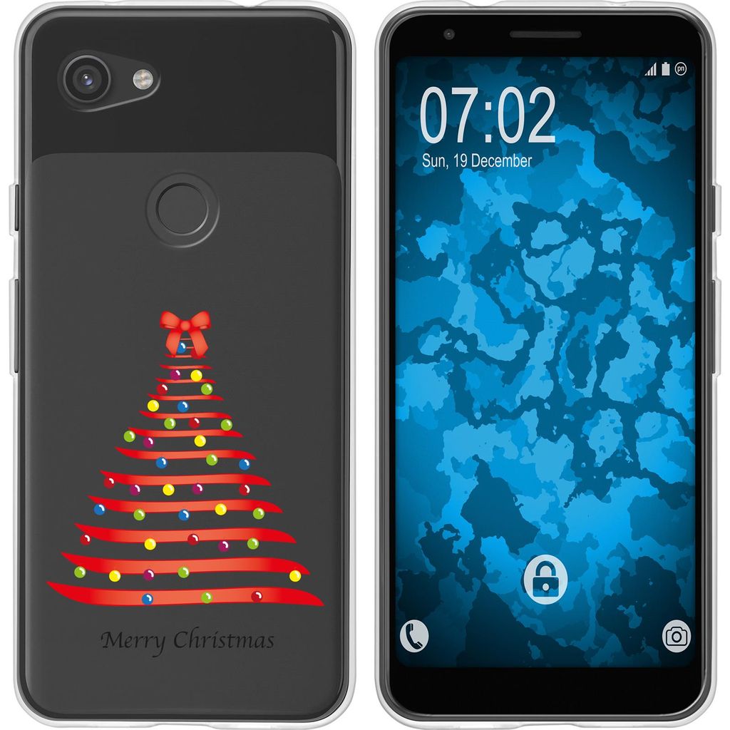 PhoneNatic Case kompatibel mit Google Pixel 3a Silikon-Hülle X Mas Weihnachten Weihnachtsbaum M1
