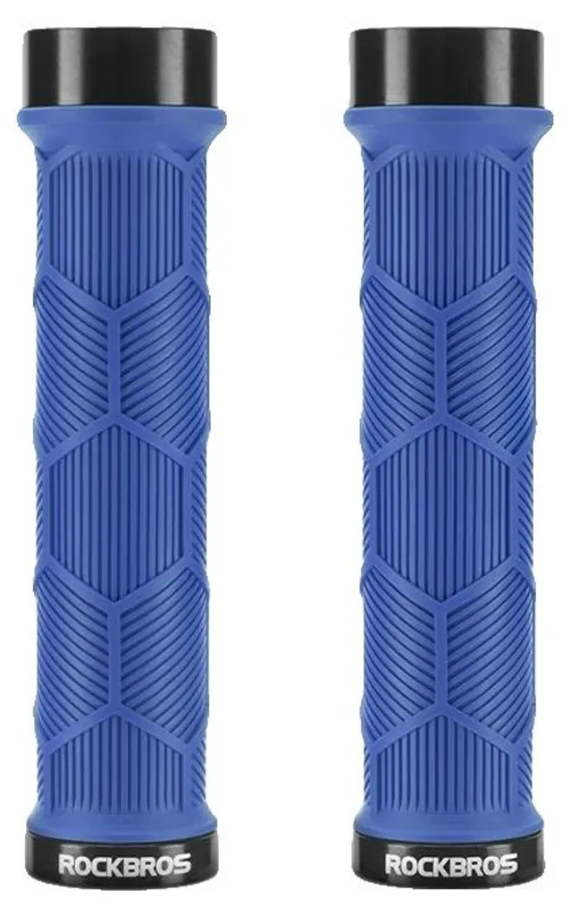 Grips de vélo en silicone bleu souple pour VTT et vélo de route standard