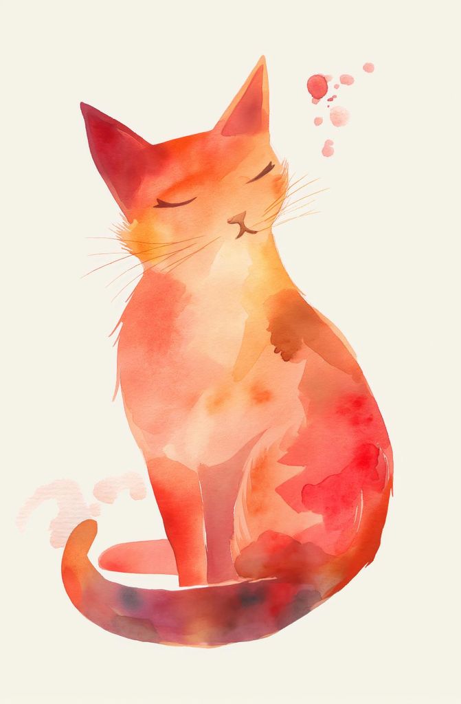 Plakat 56,6x86,4cm Aquarell Katze