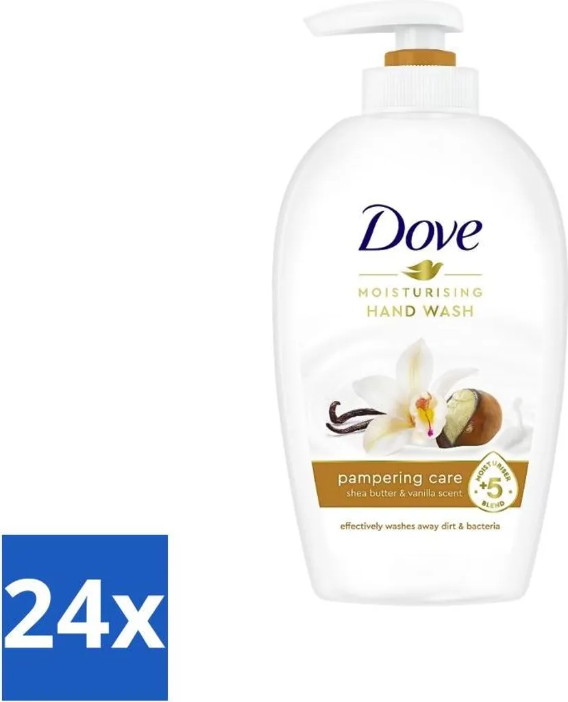 Dove Savon Mains Anti-Dessèchement 250 ml - Lot de 24 Contre la Peau Sèche