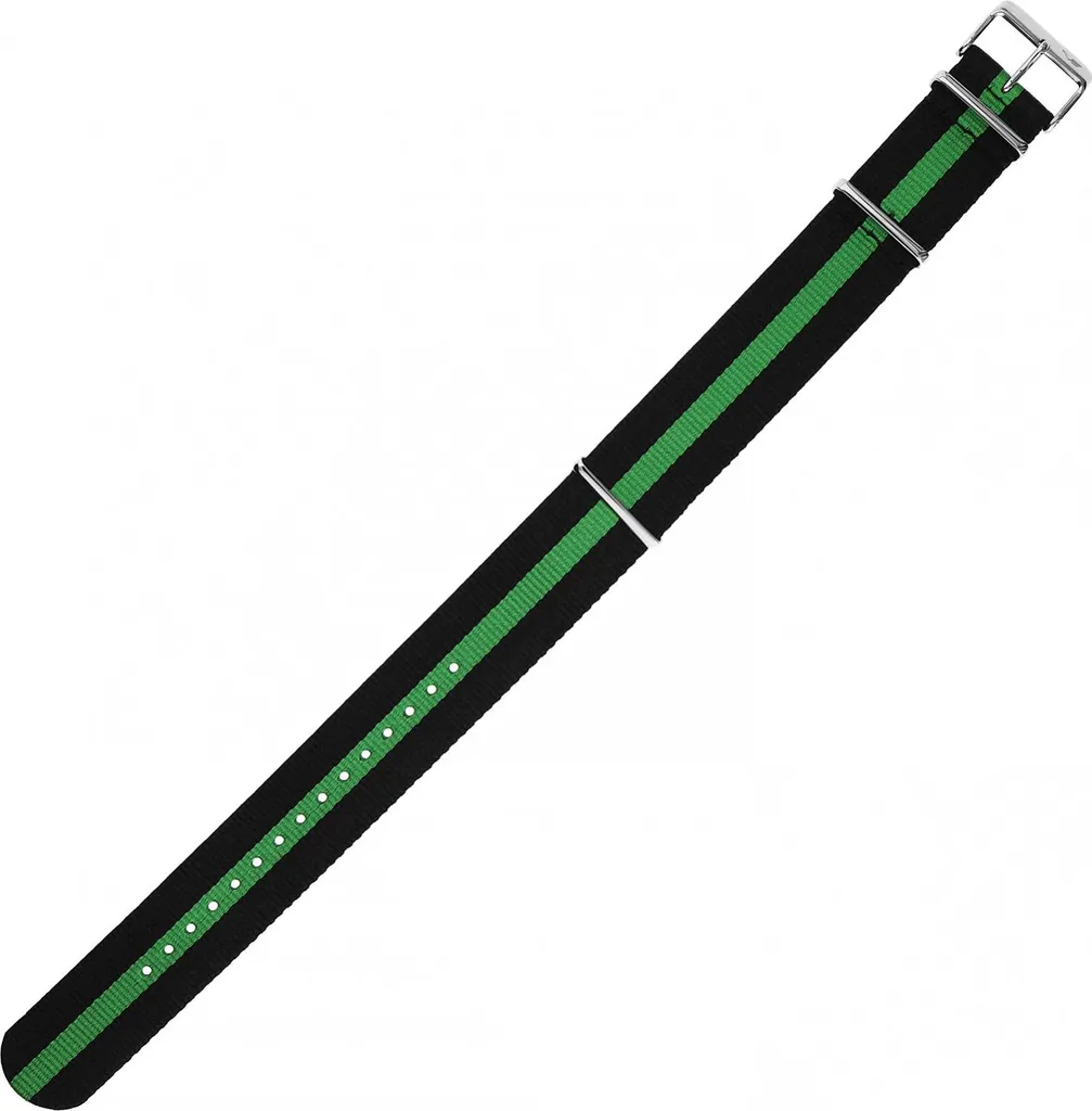 Ceinture Anchar 7172 Noire en Nylon Résistant avec Détail Vert Brillant