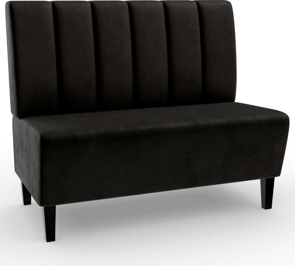 Gastro Sitzbank Paris | 120 cm breit | Samtstoff in Schwarz ANKA | Vertikal | Dinerbank
