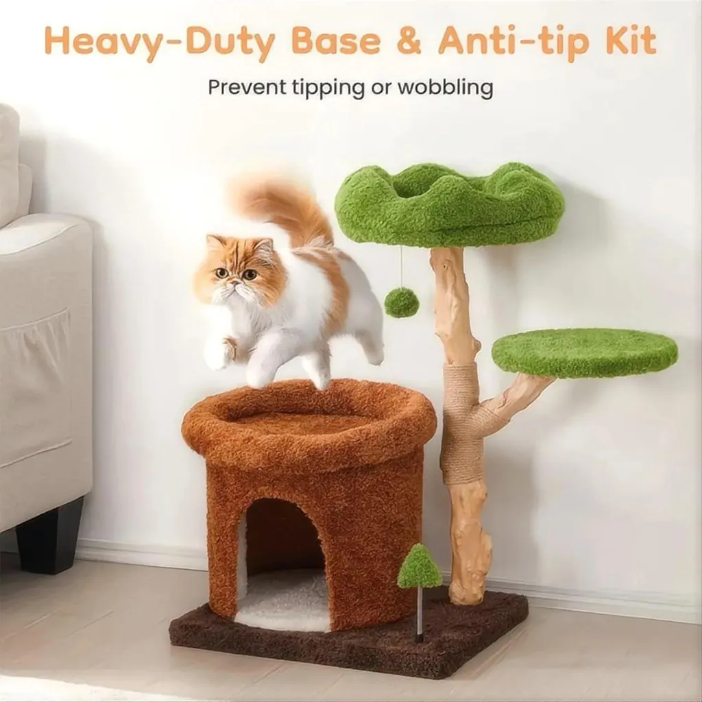 Katzenvilla Arbre à Chat en Bois 3 Niveaux Design Épuré pour Intérieur - 2
