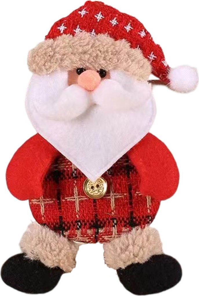 Dekorative süße Weihnachtsschmuck mit Lanyard Santa Claus Snowman Elch Weihnachtsbaumpuppen Anhänger Partyzubehör-D