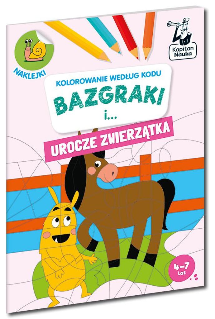 Kolorowanka edukacyjna Bazgraki - Urocze zwierzątka Kolorowanie - Kapitan Nauka