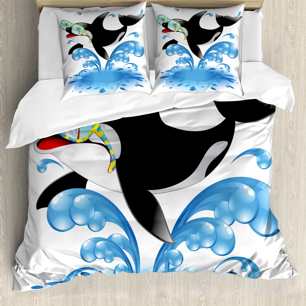 Set Copripiumino ABAKUHAUS Balena con Occhiali da Sole 155x220