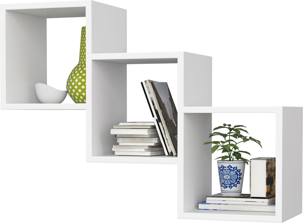Wandregal AKORD STAR Hängeregal Weiß 78 cm B78 x H55 x T20 cm