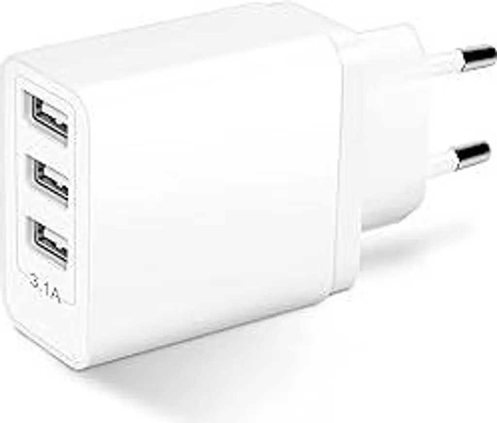 Alimentatore USB 3 Porte 15.5W | Caricatore Universale per Tutta la Famiglia