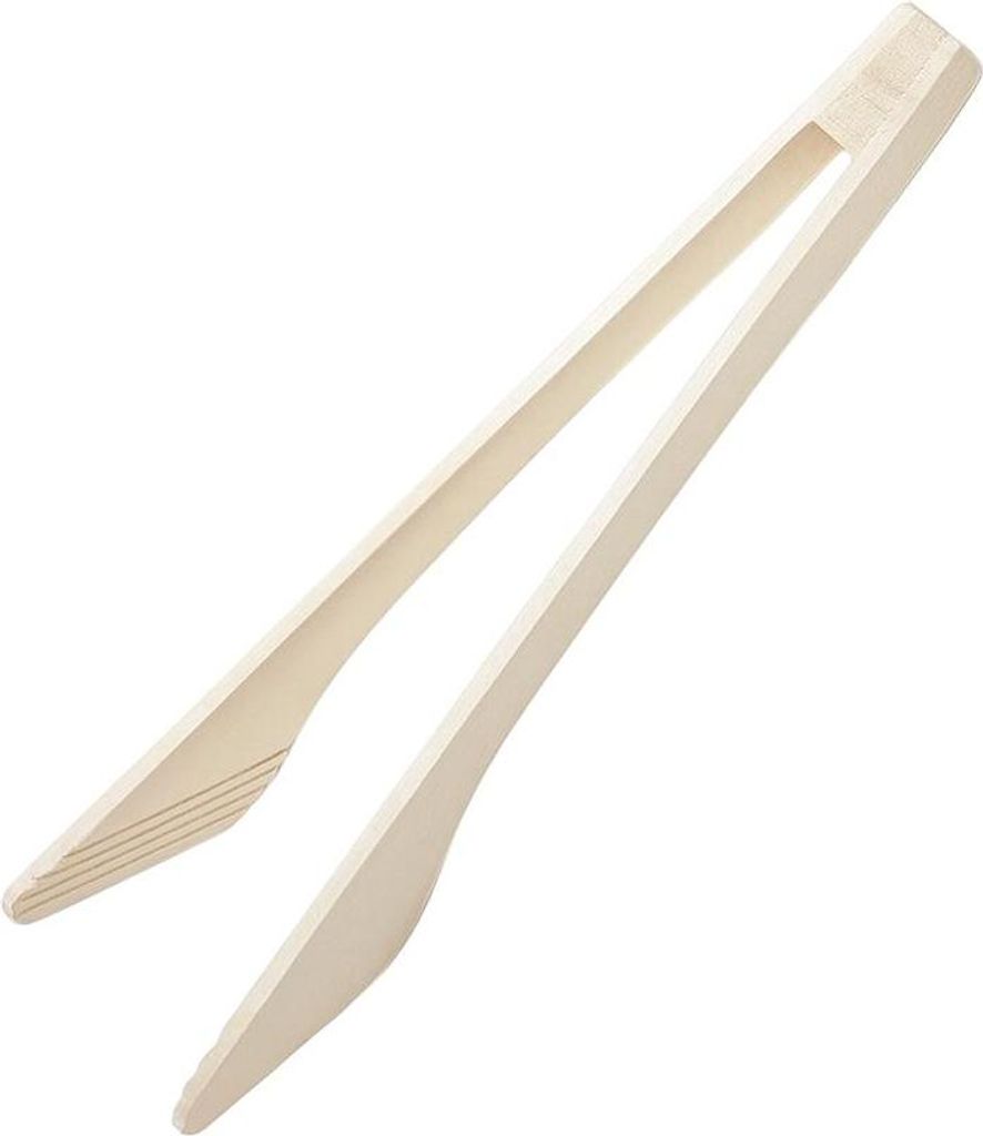 Abgewinkelte Grillzange 30 cm | Grillzange aus Holz | Abgewinkelte Grillzange | Grillwerkzeug | Grillzubehör 30 cm