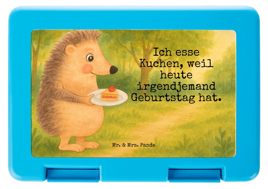 Mr. & Mrs. Panda Bento Box Igel Kuchenstück Design - Weiß - Geschenk, Einladung Party, Bentobox, Geburtstagskuchen, Vorratsbehälter, Frischhalte...
