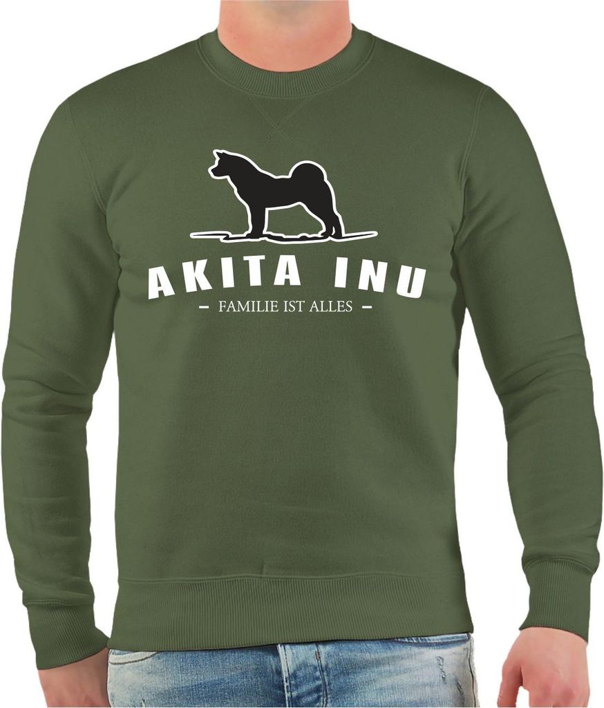 Herren Sweatshirt Akita Inu Silhouette