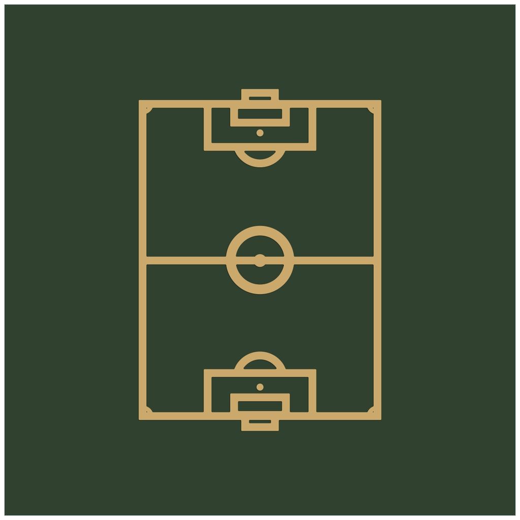 Wallario Möbeldesign - Glasplatte, Schutzplatte mit Motiv - geeignet für Ikea Lack Tisch, Größe: 55 x 55 cm, Motiv: Fußball - Fußballfeld gez...