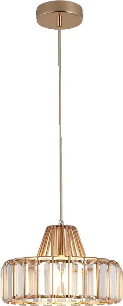 Suspension cristal or D25cm montage surface pour plafond bas moderne