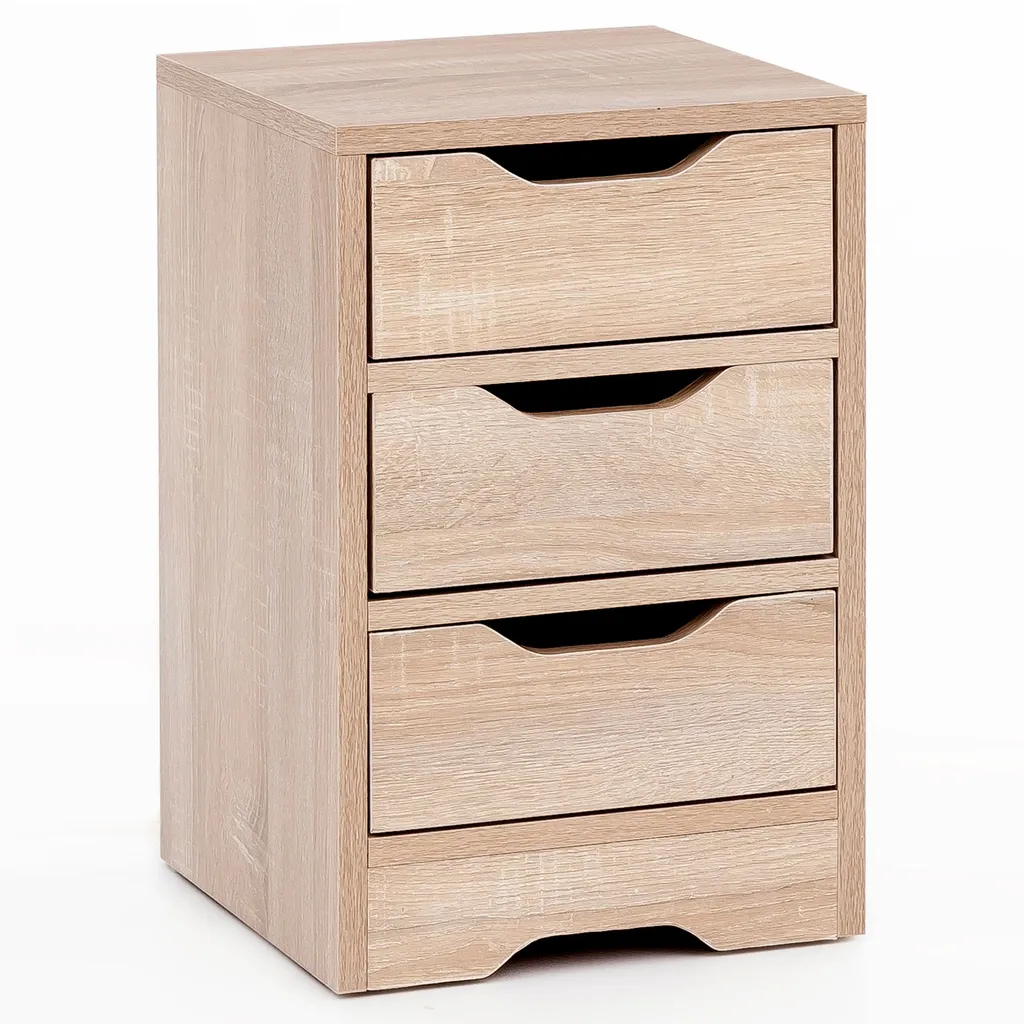 Table de chevet WL5.705 Sonoma 3 tiroirs dimensions 31x49x31 cm