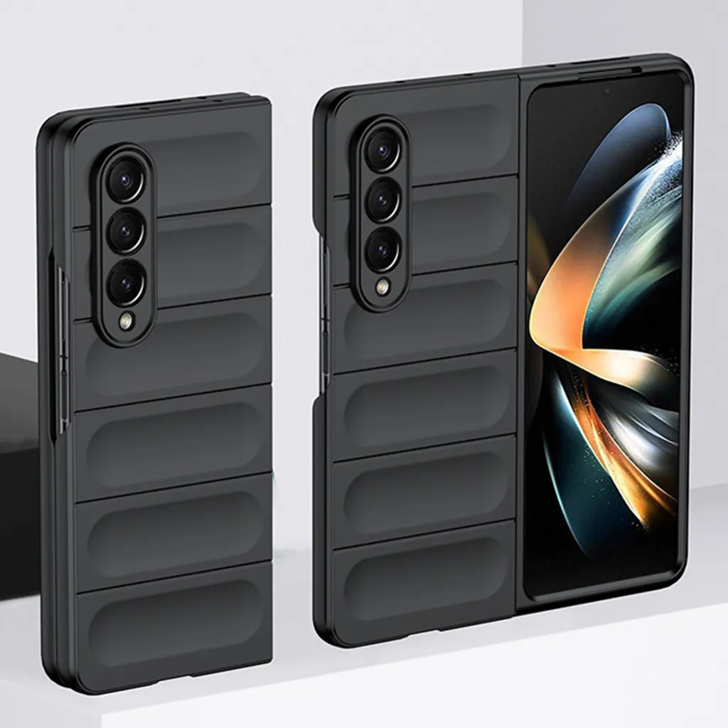 Custodia Galaxy Z Fold4 5G, Custodia protettiva antiurto in silicone gommato per Samsung Galaxy Z Fold 4 5G nero