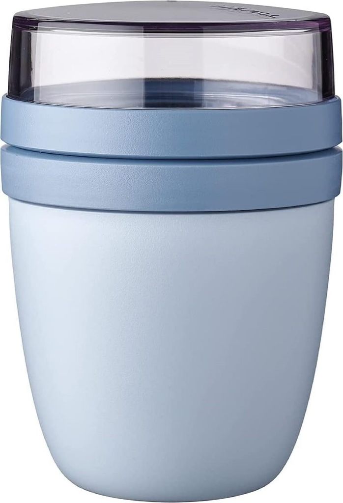 Mepal - Lunchpot Ellipse - Nordic Blue - 500 ml praktischer Reisebecher, Joghurtbecher, To go Becher - Geeignet für Tiefkühler, Mikrowelle und Sp...