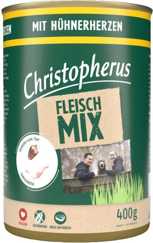 Christopherus Fleischmix 6x400g | mit Hühnerherzen