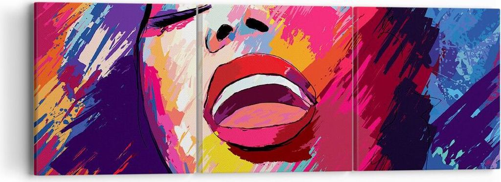Bild auf Leinwand - Leinwandbild - Frau Abstraktion - 90x30cm - Wand Bild - Wanddeko - Wandbilder - Leinwanddruck - Bilder - Kunstdruck - Wanddekor...