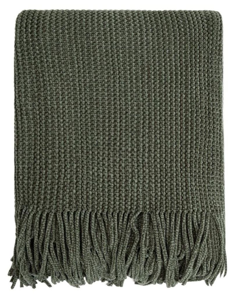 HOMLA Chenille-Decke in Khaki, 130 x 170 cm Produktbild 