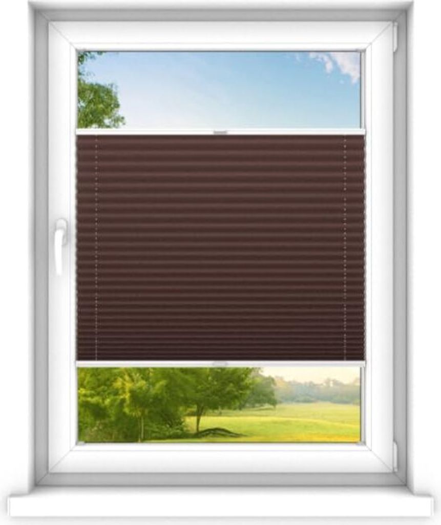 time4blinds - Plissee Rollo, Faltrollo, Sichtschutz, Klassisch braun, 50x190cm