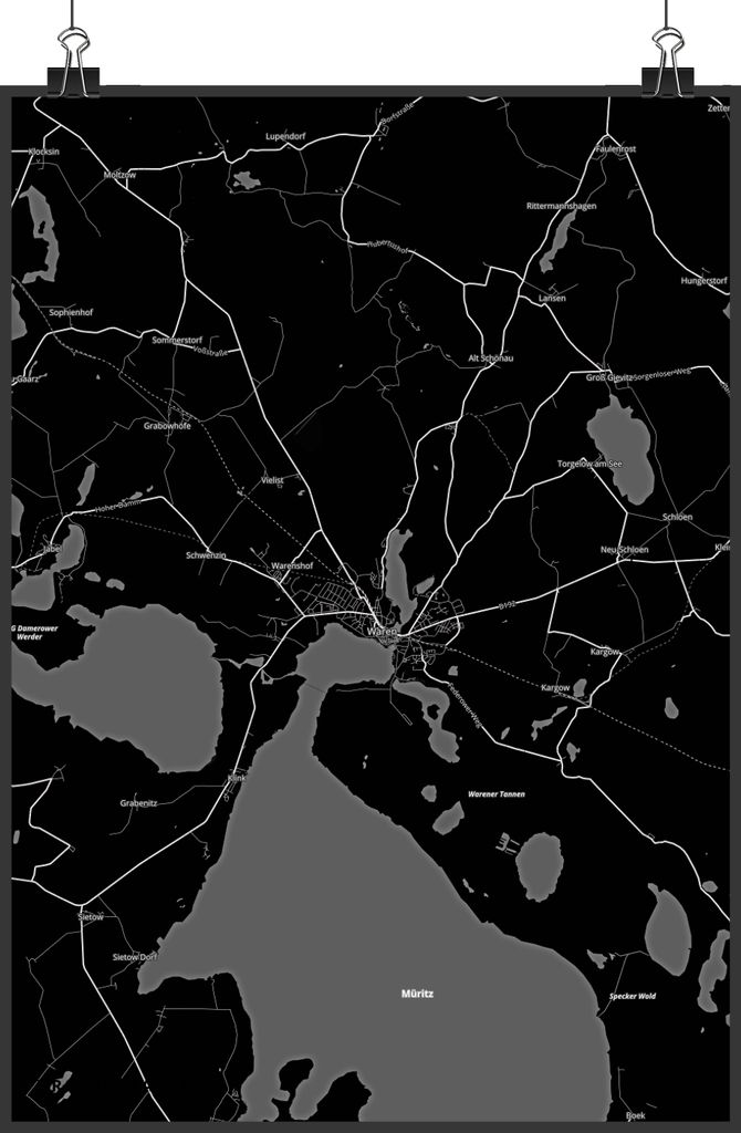 Mr. & Mrs. Panda Bild Waren DIN A2 - Geschenk, Stadt, Wandbild, Dorf Karte Landkarte Map Stadtplan, kunstdruck poster, wanddeko, Wanddekoration, dr...