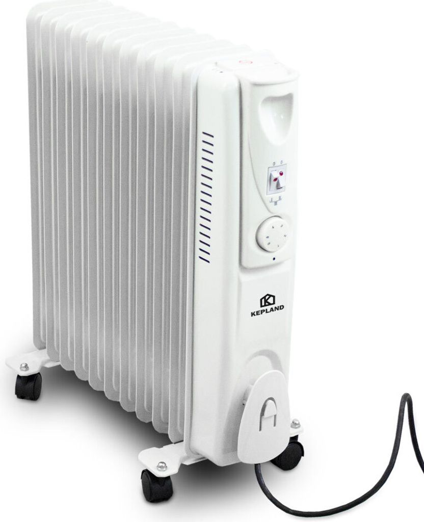Kepland Elektrischer Ölradiator 2500W 11 Rippen Weiß