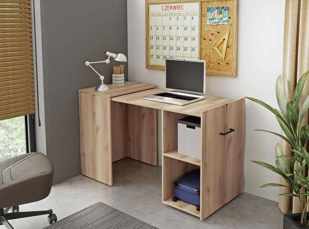 Helvetia Smart Ausziehbarer Schreibtisch Eiche Grand Natur, Produktbild 
