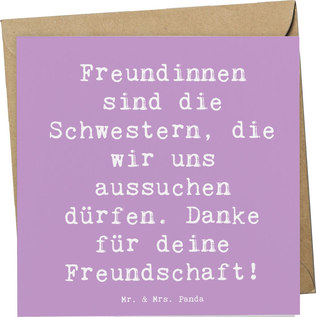 Mr. & Mrs. Panda doppelkarte Spruch Freundinnen Schwestern - Lavendeltraum - Geschenk, Bedanken, Leben, Danke sagen, anlasskarte, Herz, Herzstücke...